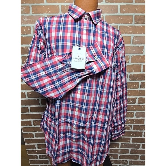 UNTUCKit Men's Shirt XXL‎ Tal Regular, Long Sleeve Button-Up Casual Plaid Dad - Picture 3 of 9